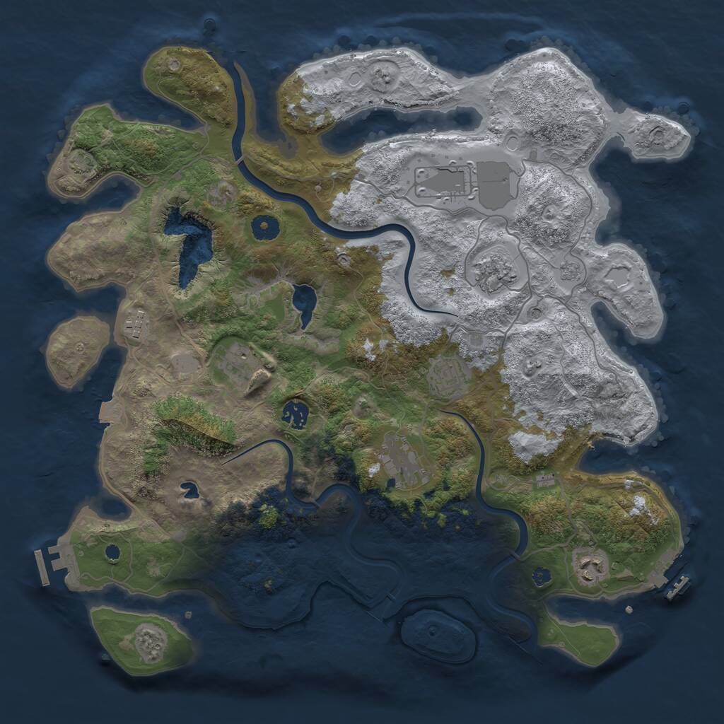 Rust Map: Procedural Map, Size: 4000, Seed: 2210645, 14 Monuments