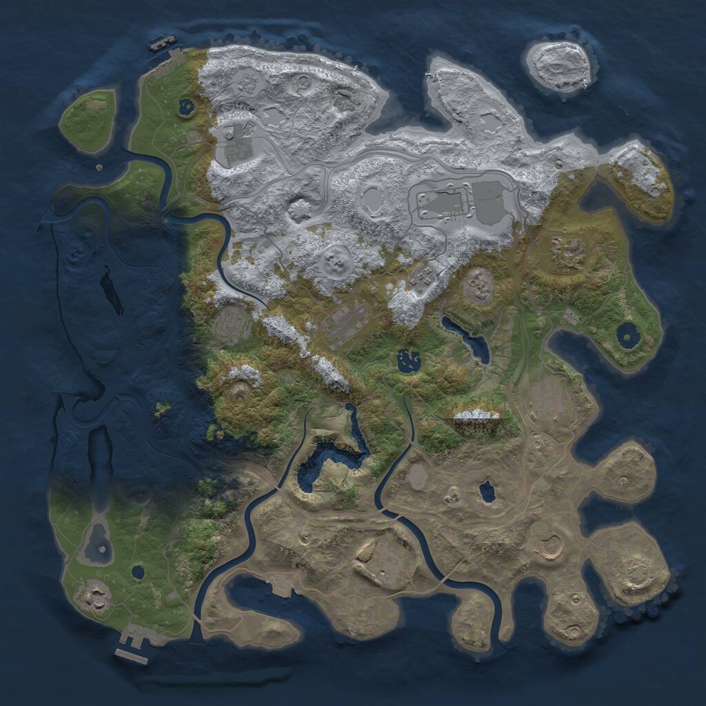 Rust Map: Procedural Map, Size: 4300, Seed: 326487322, 17 Monuments