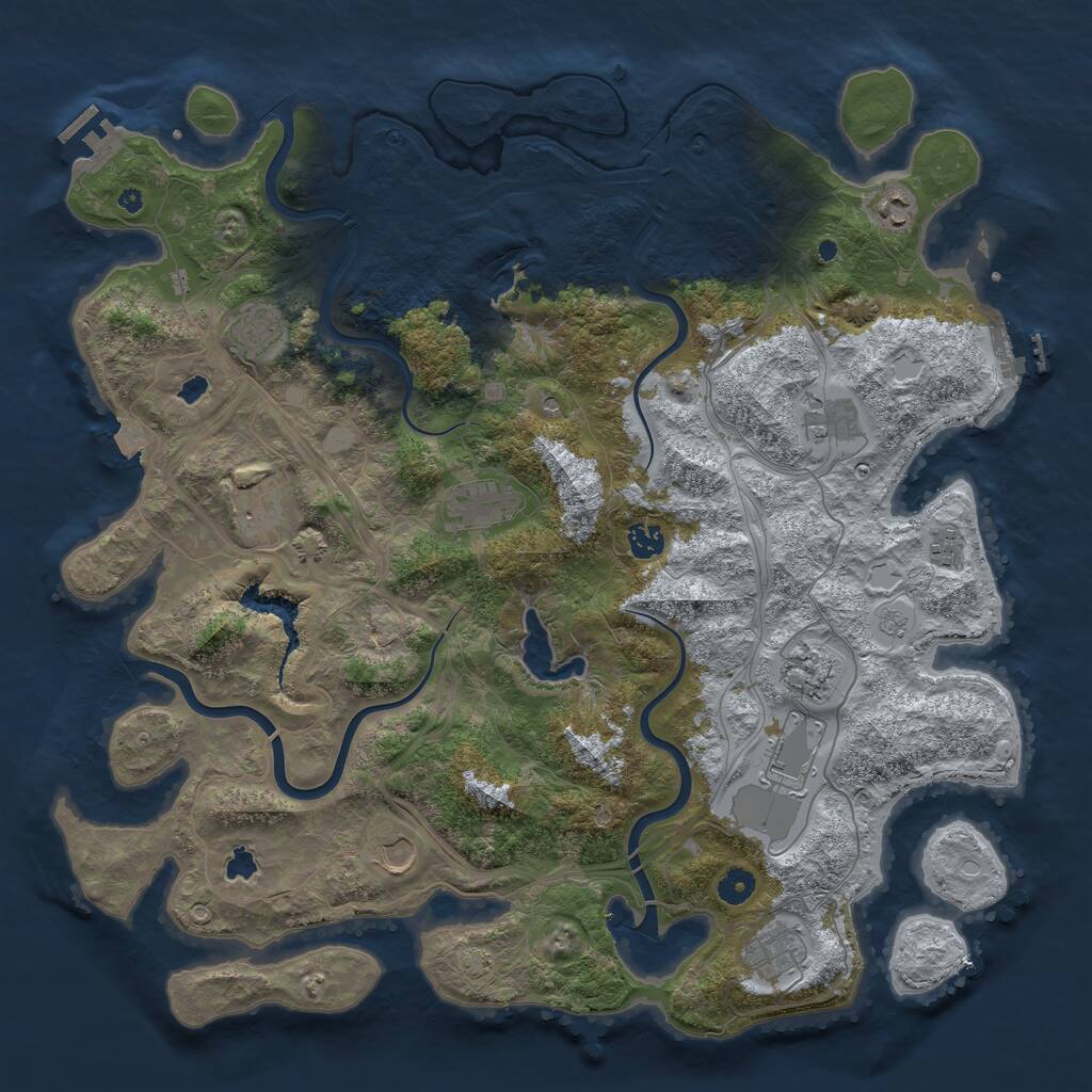 Rust Map: Procedural Map, Size: 4500, Seed: 1750501, 17 Monuments