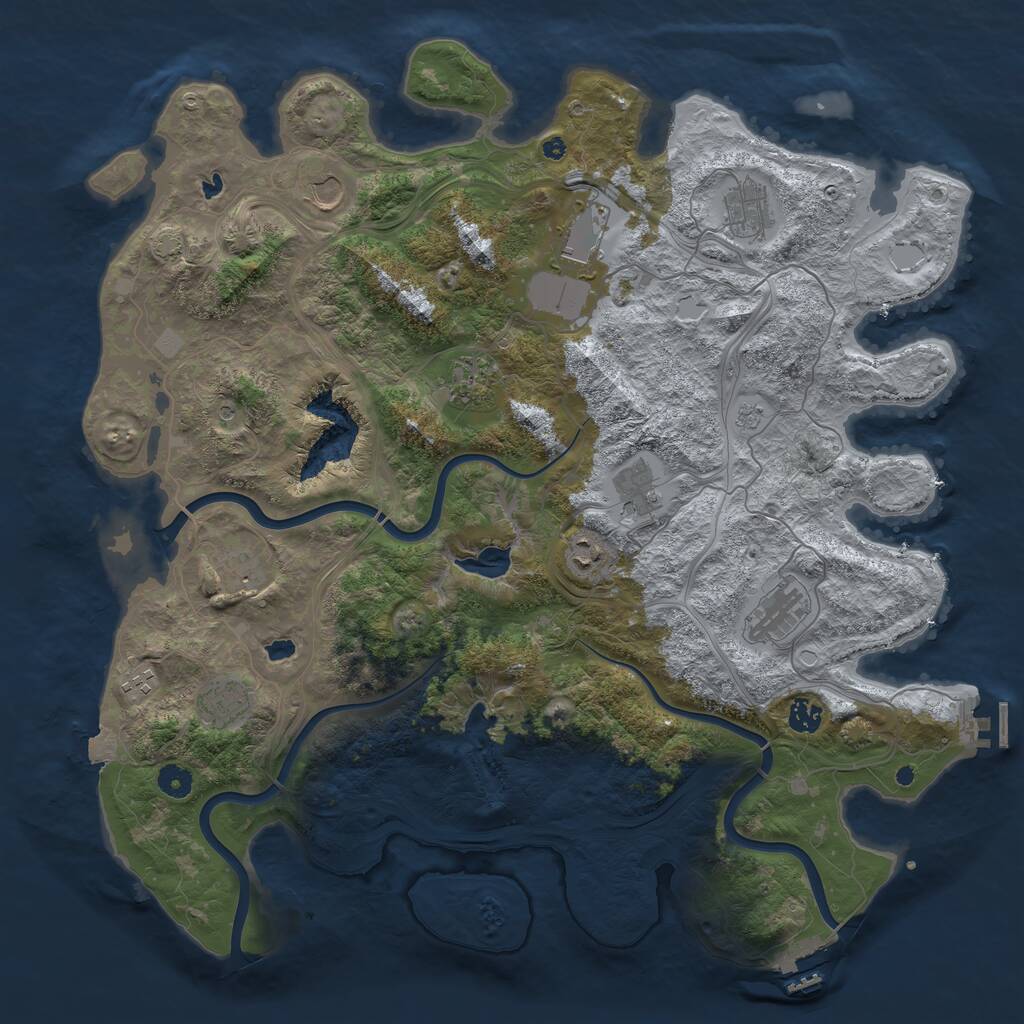 Rust Map: Procedural Map, Size: 4500, Seed: 899715379, 17 Monuments