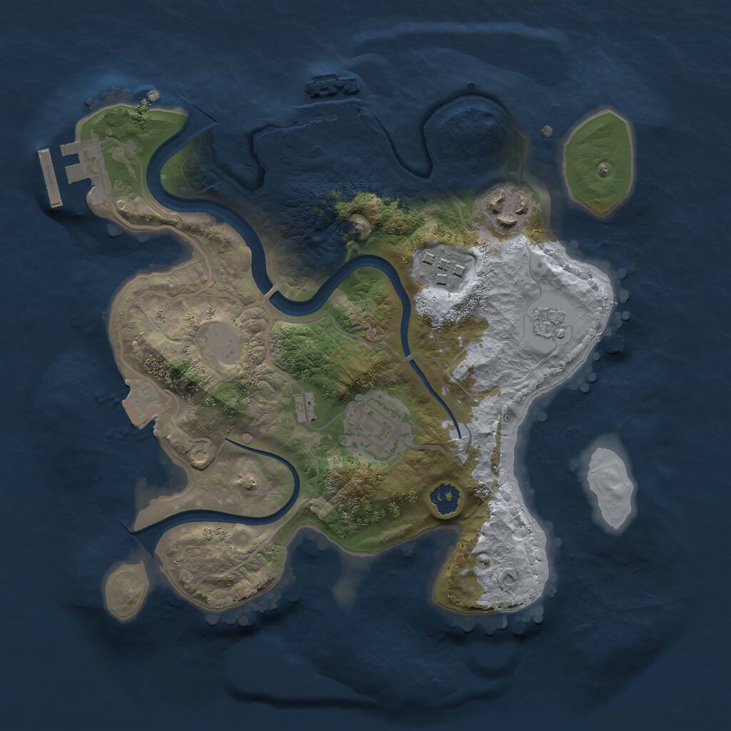 Rust Map: Procedural Map, Size: 2501, Seed: 3463475, 7 Monuments