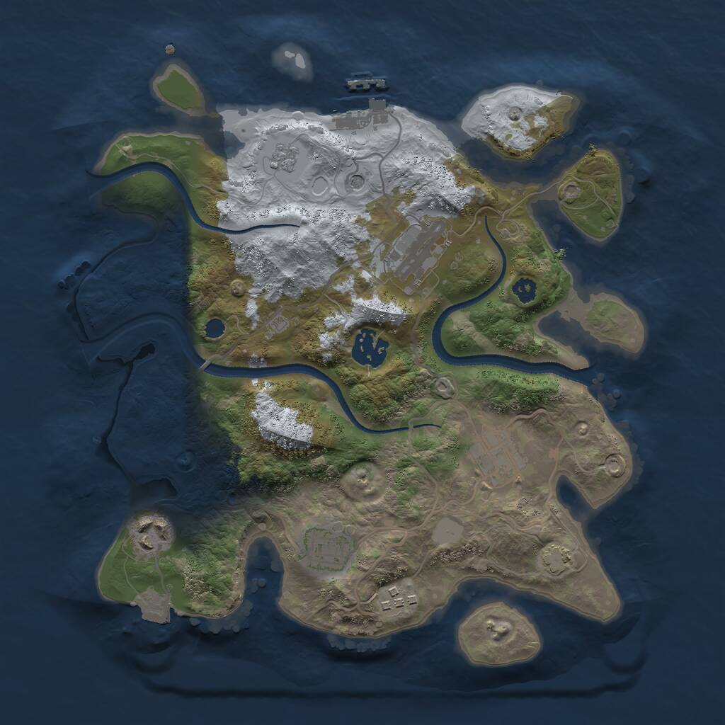 Rust Map: Procedural Map, Size: 3000, Seed: 178275401, 11 Monuments