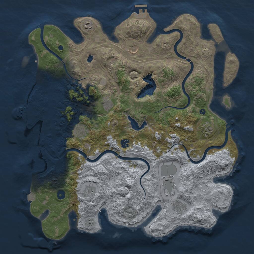 Rust Map: Procedural Map, Size: 4250, Seed: 1449073, 16 Monuments