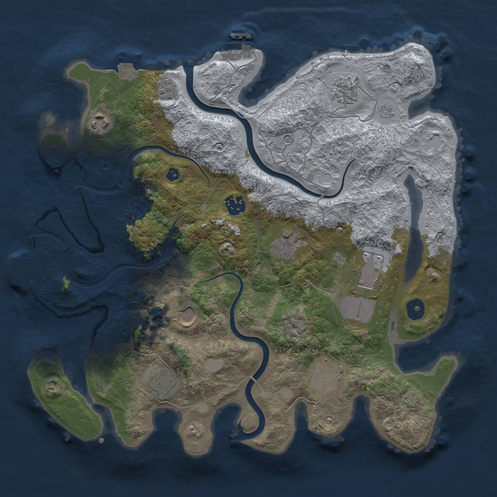 Rust Map: Procedural Map, Size: 3750, Seed: 4471826, 15 Monuments