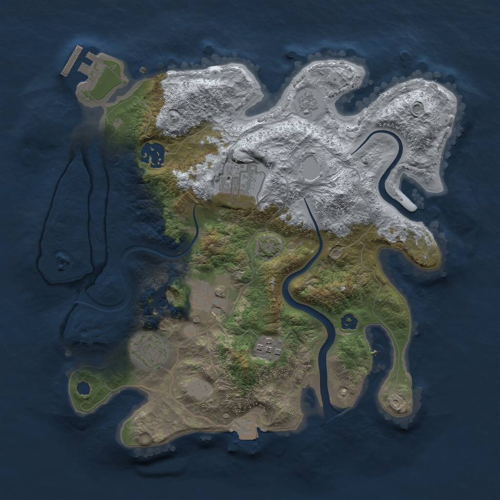 Rust Map: Procedural Map, Size: 3000, Seed: 52082952, 10 Monuments