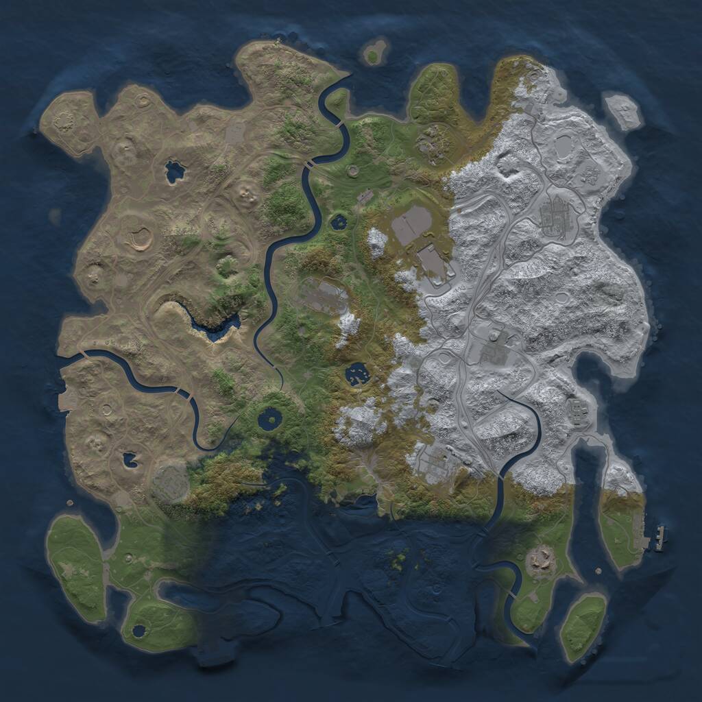 Rust Map: Procedural Map, Size: 4500, Seed: 1819191879, 17 Monuments