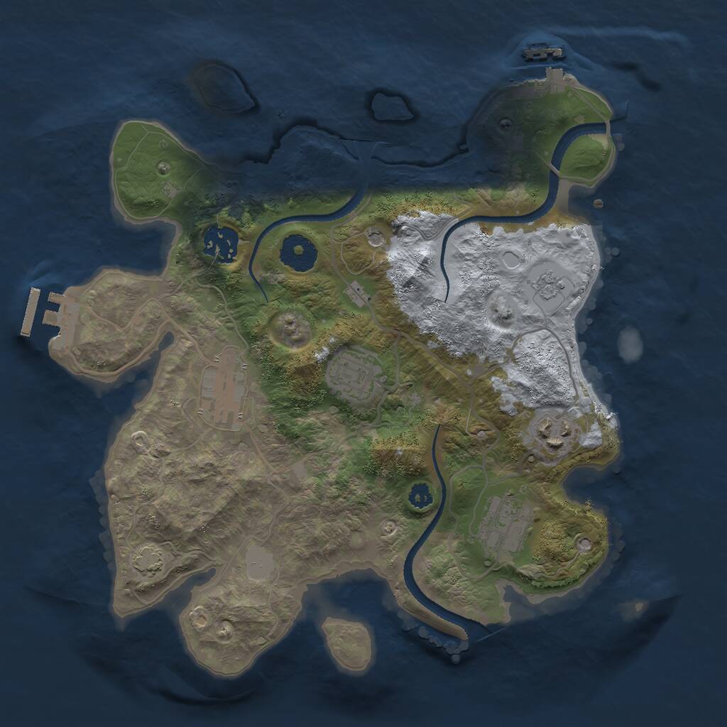 Rust Map: Procedural Map, Size: 3000, Seed: 807627922, 11 Monuments