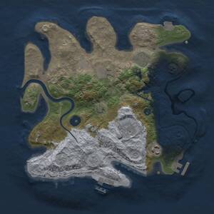 Thumbnail Rust Map: Procedural Map, Size: 3000, Seed: 17980, 11 Monuments