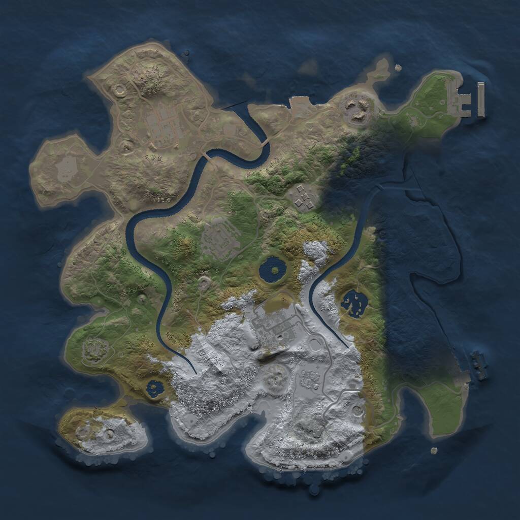Rust Map: Procedural Map, Size: 3000, Seed: 39213, 12 Monuments