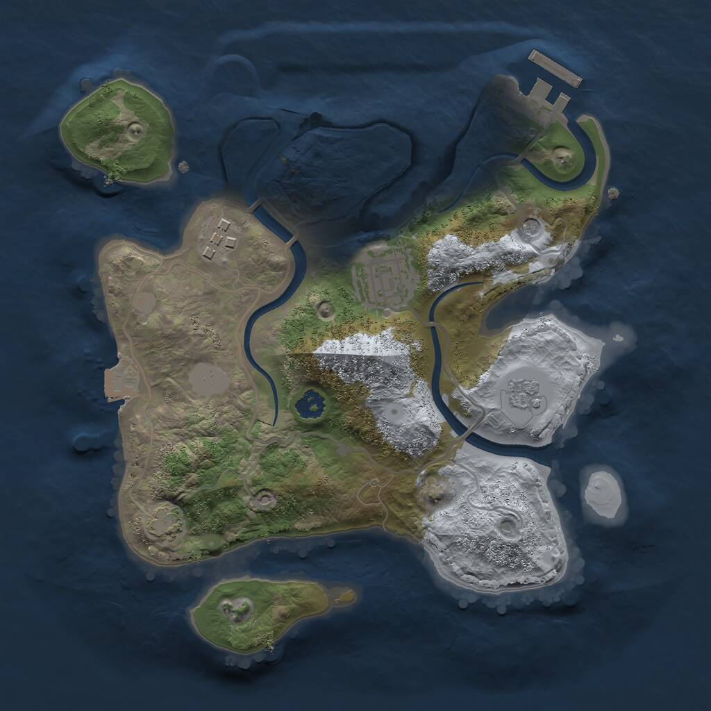 Rust Map: Procedural Map, Size: 2500, Seed: 1822784439, 7 Monuments