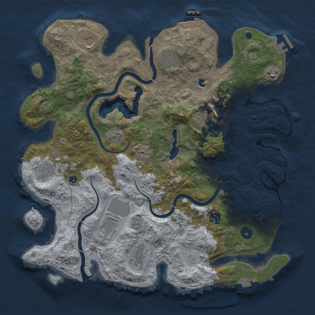 Rust Map: Procedural Map, Size: 4000, Seed: 654317270, 15 Monuments