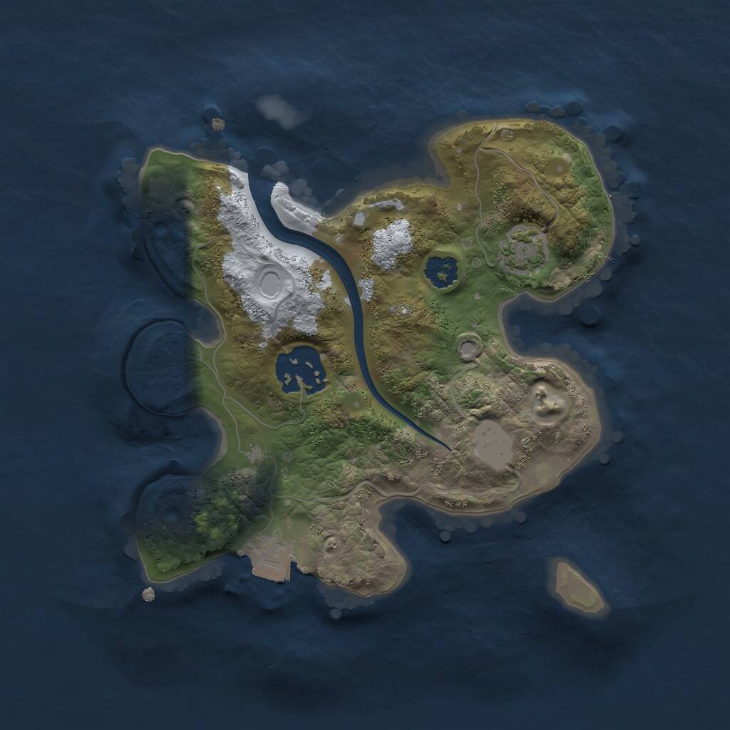Rust Map: Procedural Map, Size: 2200, Seed: 1408681235, 3 Monuments