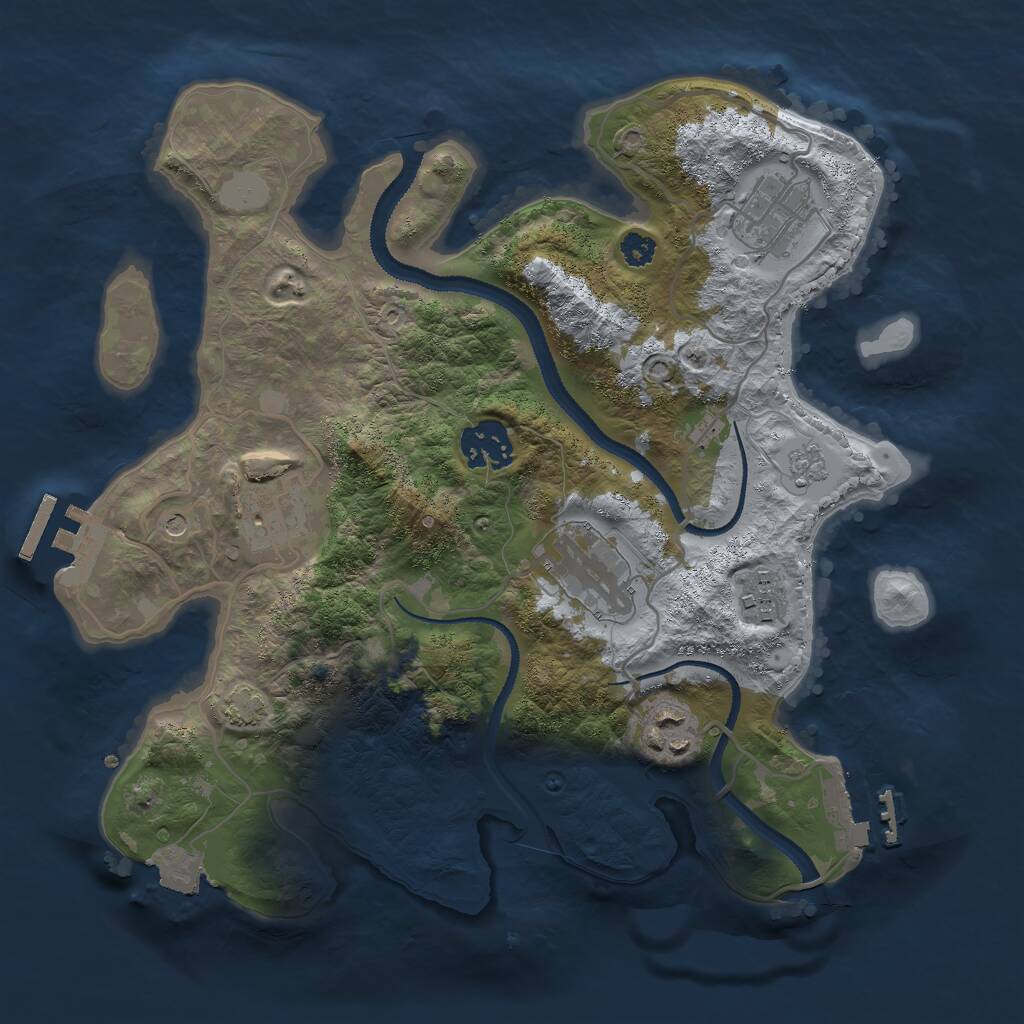 Rust Map: Procedural Map, Size: 3000, Seed: 267332054, 12 Monuments