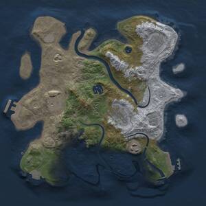 Thumbnail Rust Map: Procedural Map, Size: 3000, Seed: 267332054, 12 Monuments