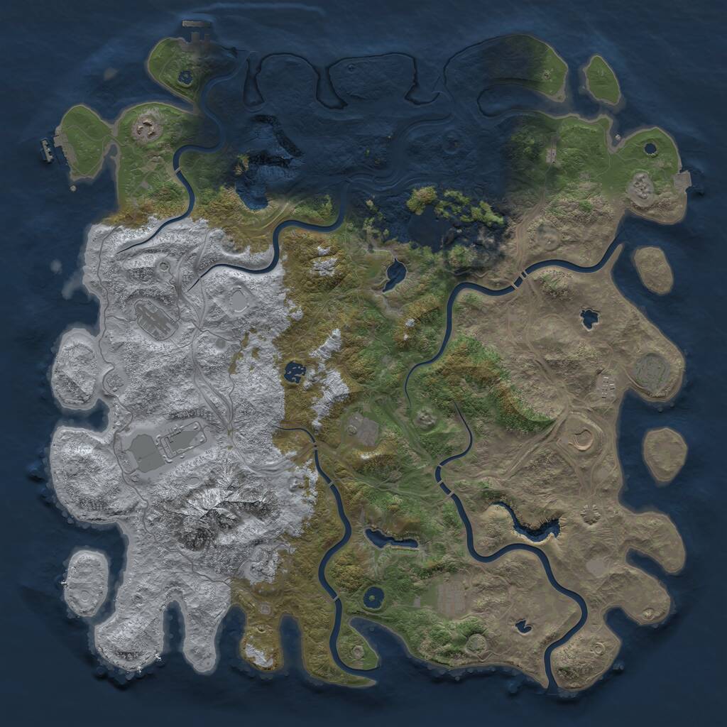 Rust Map: Procedural Map, Size: 5200, Seed: 1233445, 17 Monuments