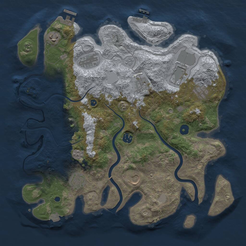 Rust Map: Procedural Map, Size: 3750, Seed: 768836910, 15 Monuments