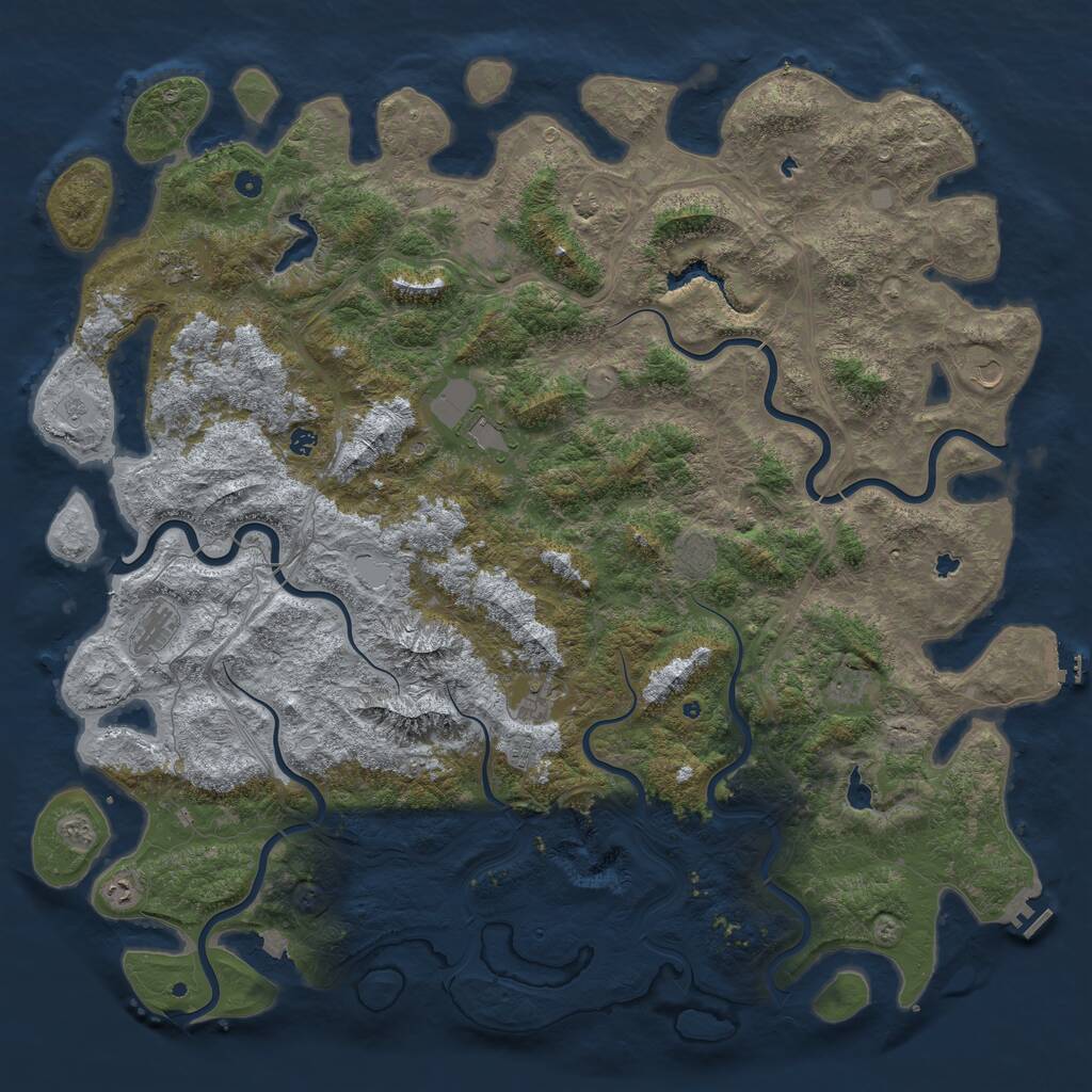 Rust Map: Procedural Map, Size: 6000, Seed: 789839809, 17 Monuments