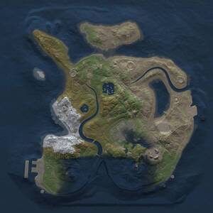 Thumbnail Rust Map: Procedural Map, Size: 2500, Seed: 894754937, 5 Monuments