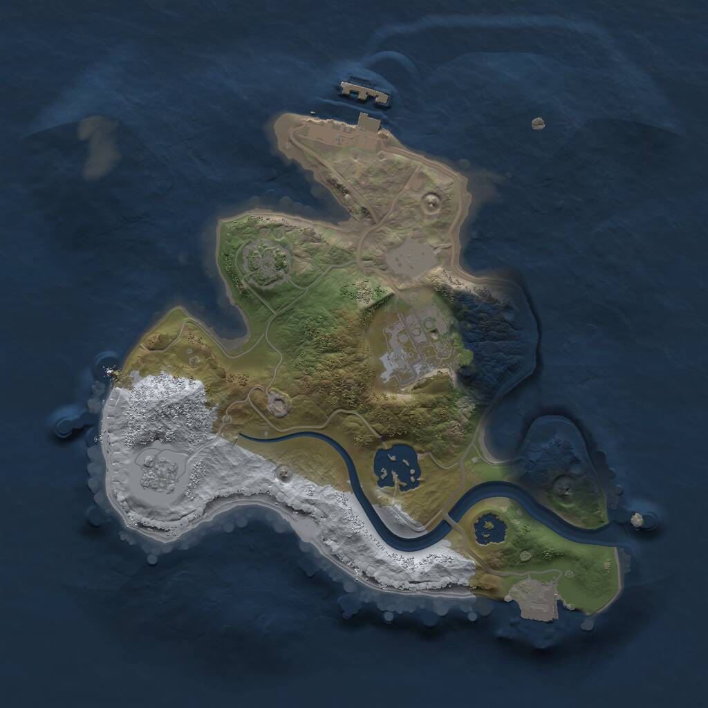 Rust Map: Procedural Map, Size: 2222, Seed: 6667, 6 Monuments