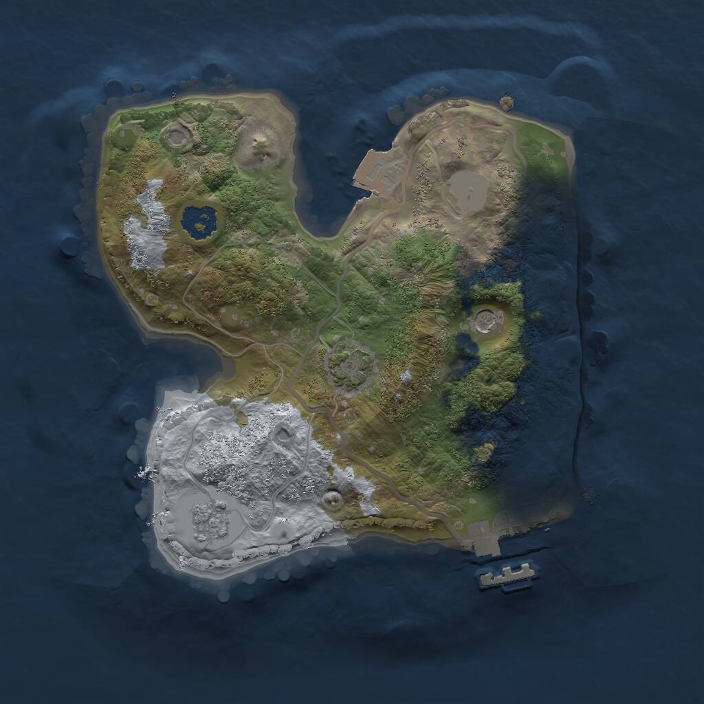 Rust Map: Procedural Map, Size: 2000, Seed: 76521, 5 Monuments