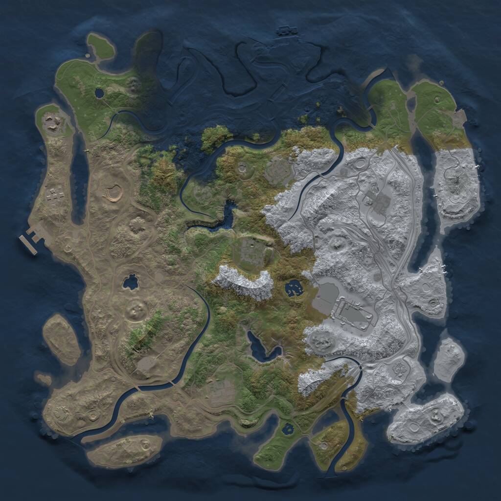 Rust Map: Procedural Map, Size: 4300, Seed: 682262750, 15 Monuments