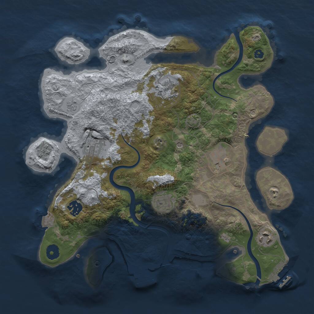 Rust Map: Procedural Map, Size: 3300, Seed: 340163041, 13 Monuments