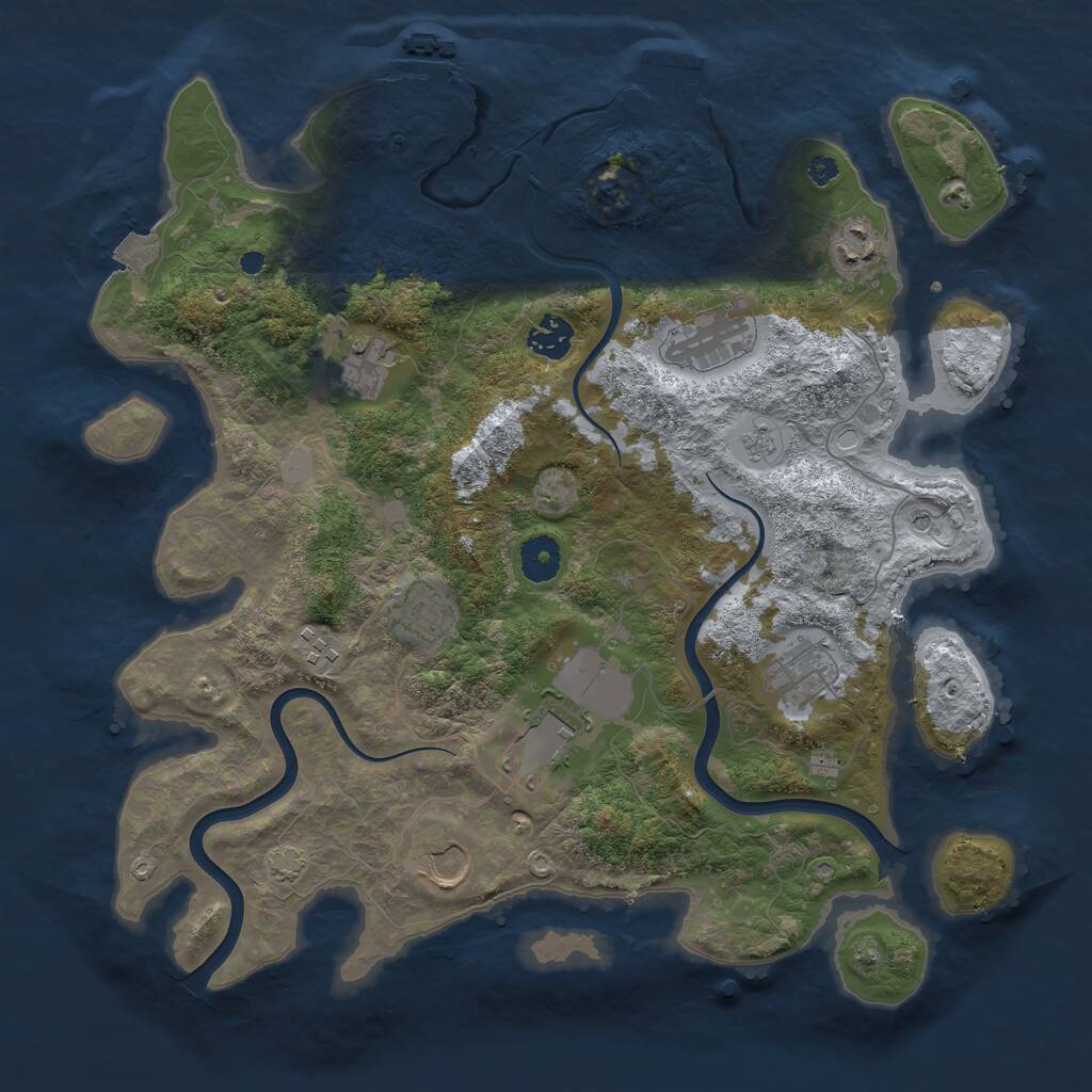 Rust Map: Procedural Map, Size: 3750, Seed: 811246896, 15 Monuments