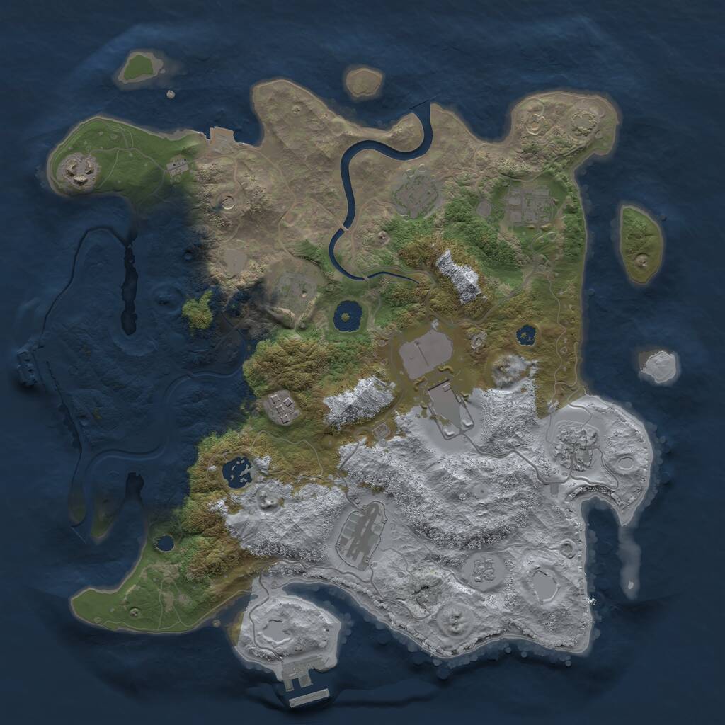 Rust Map: Procedural Map, Size: 3600, Seed: 1716692697, 15 Monuments