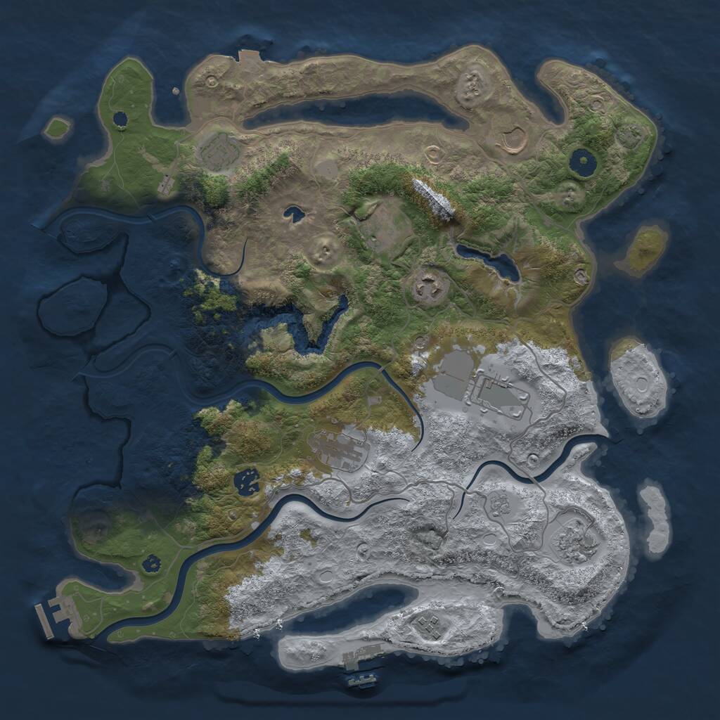 Rust Map: Procedural Map, Size: 4000, Seed: 1444428090, 15 Monuments