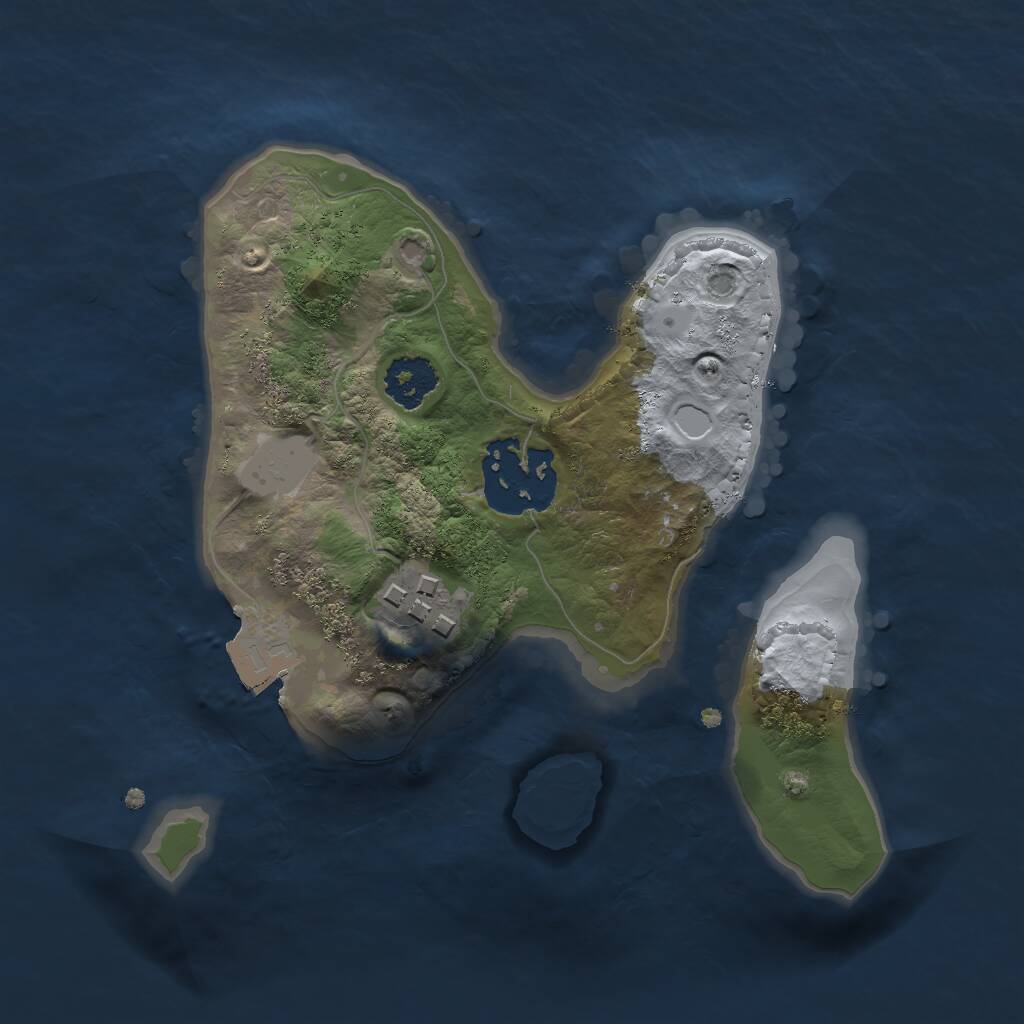Rust Map: Procedural Map, Size: 2000, Seed: 655067661, 3 Monuments