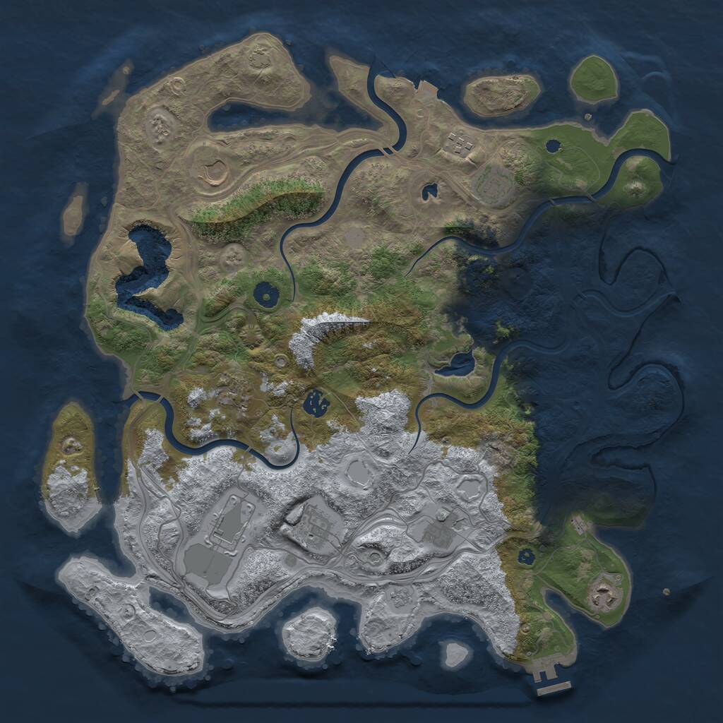 Rust Map: Procedural Map, Size: 4250, Seed: 856534778, 14 Monuments
