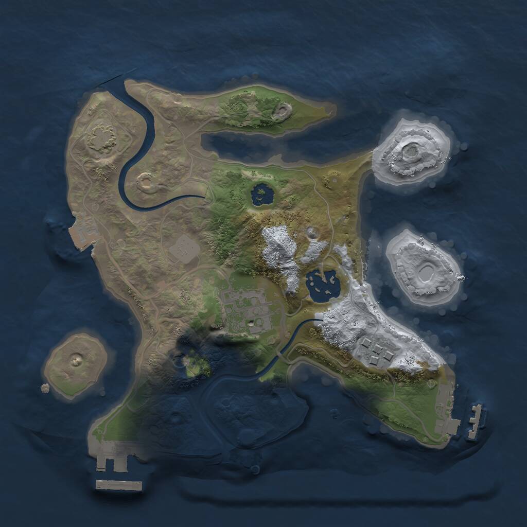 Rust Map: Procedural Map, Size: 2300, Seed: 131234351, 8 Monuments