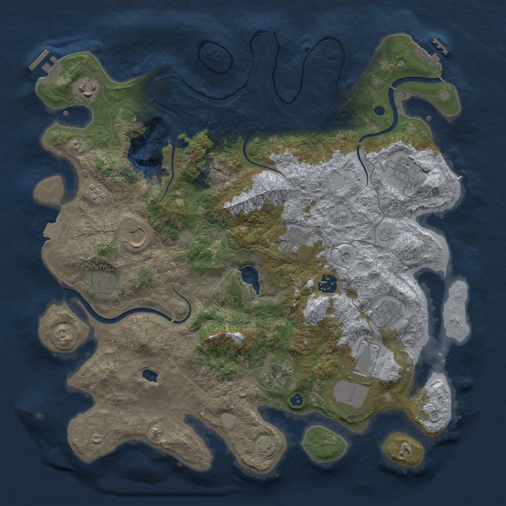 Rust Map: Procedural Map, Size: 4000, Seed: 50270288, 16 Monuments