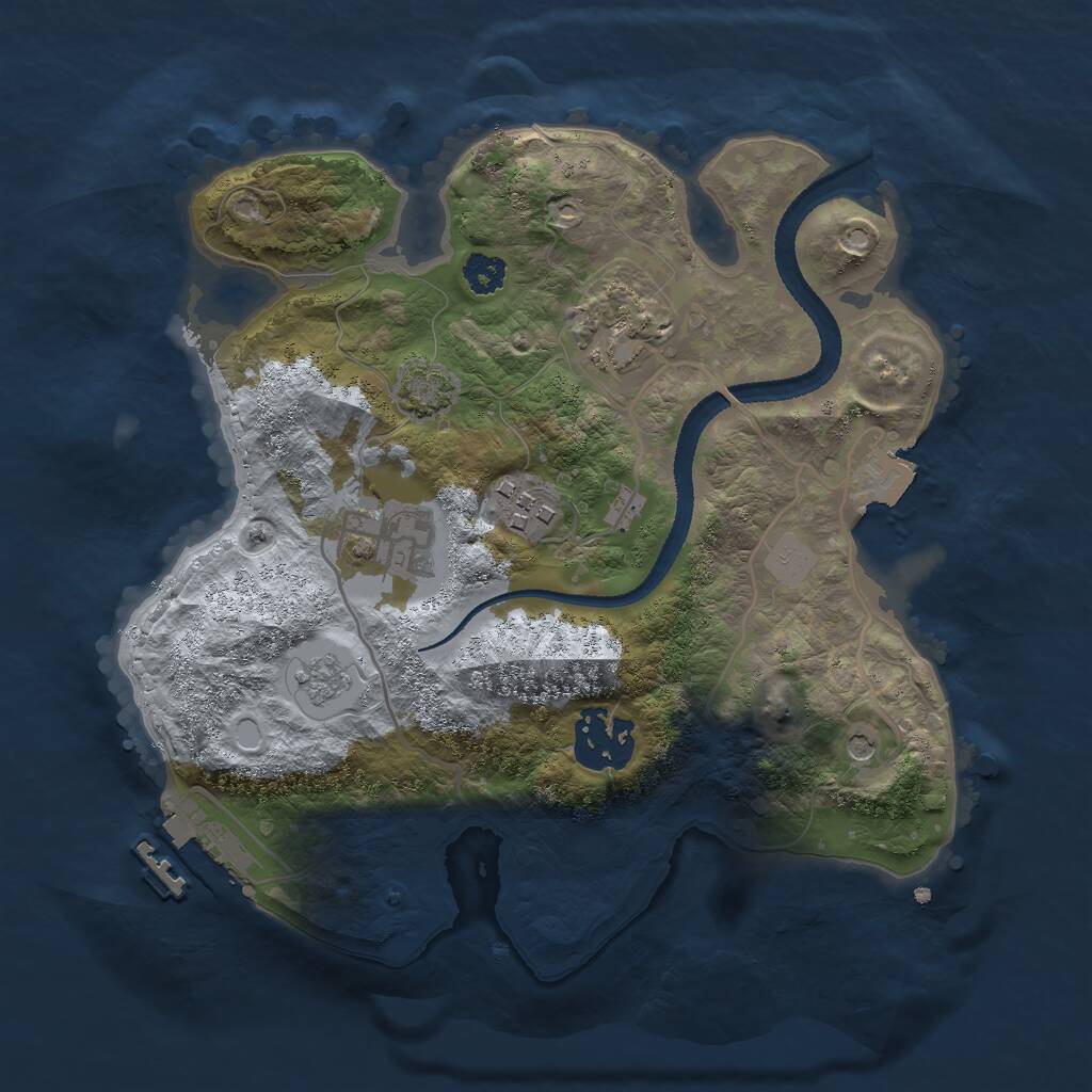 Rust Map: Procedural Map, Size: 2600, Seed: 951615944, 9 Monuments