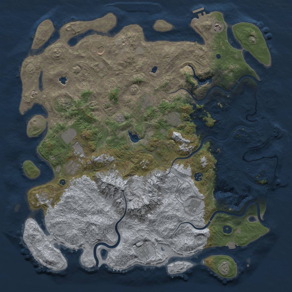 Rust Map: Procedural Map, Size: 5000, Seed: 3082026, 17 Monuments