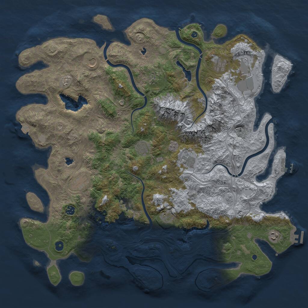 Rust Map: Procedural Map, Size: 5000, Seed: 6789251, 17 Monuments