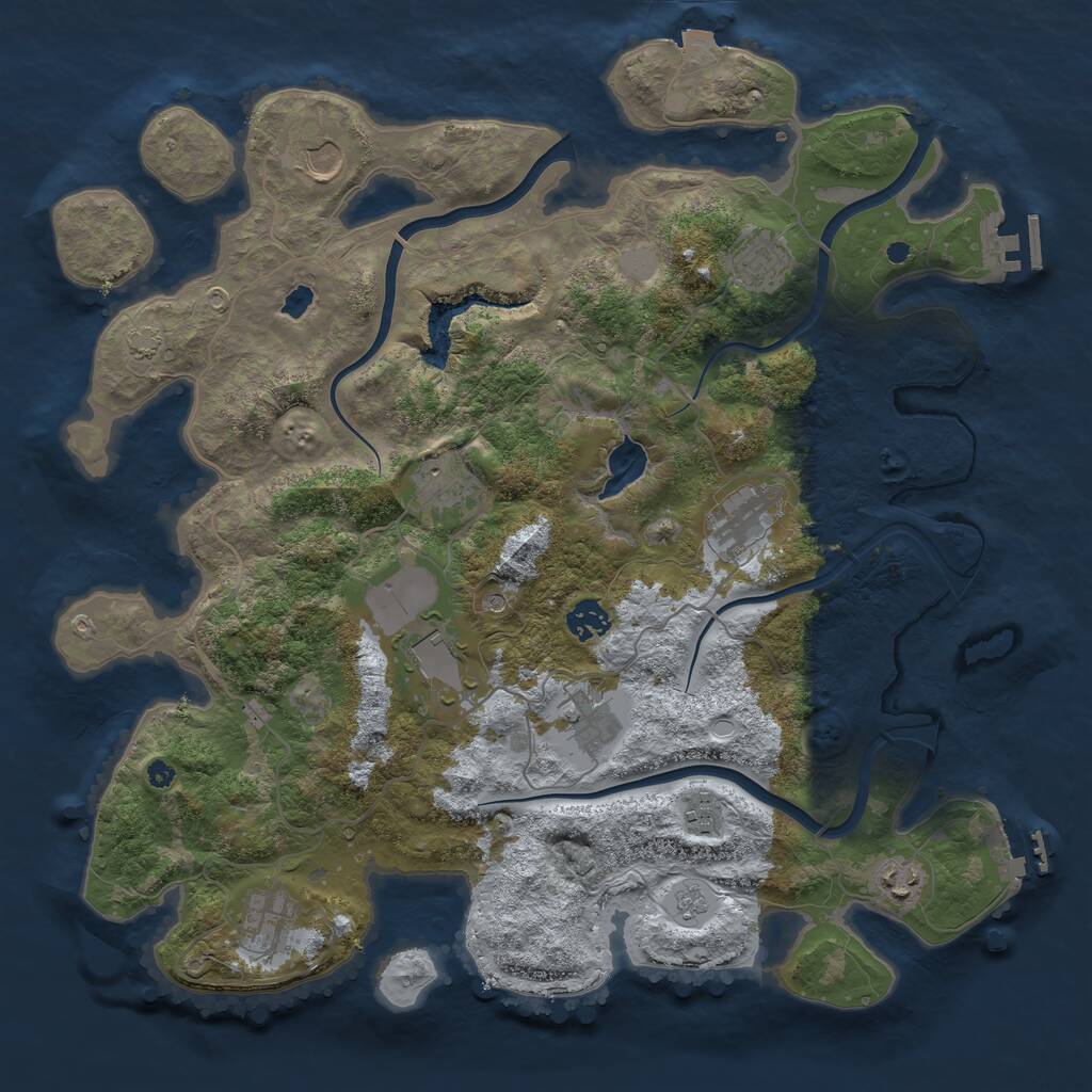 Rust Map: Procedural Map, Size: 4000, Seed: 1916630198, 16 Monuments