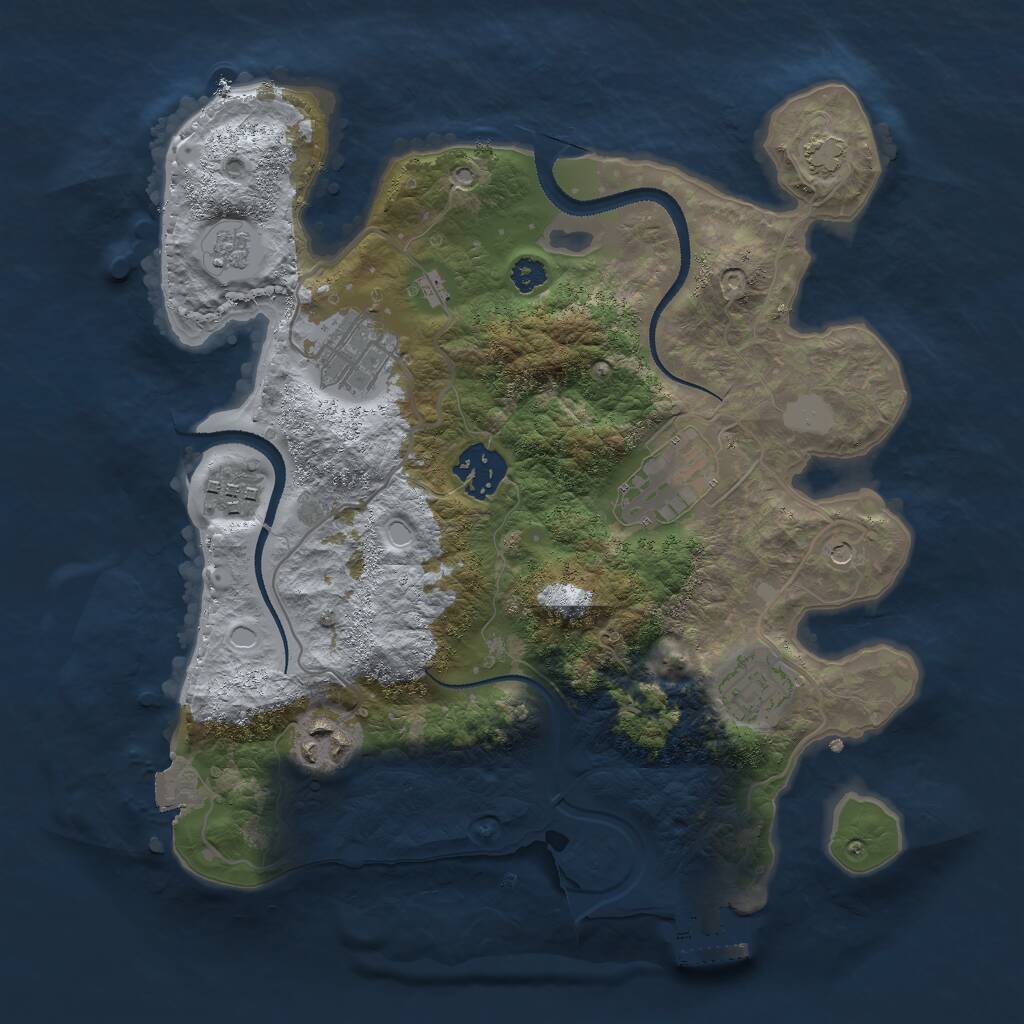 Rust Map: Procedural Map, Size: 3000, Seed: 1258648761, 11 Monuments