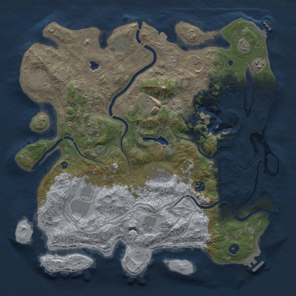 Rust Map: Procedural Map, Size: 4300, Seed: 5201314, 17 Monuments