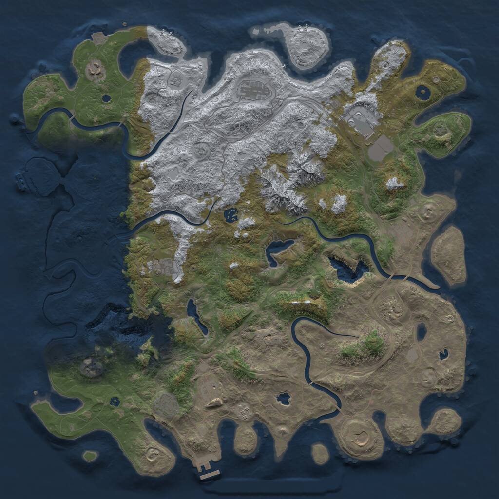 Rust Map: Procedural Map, Size: 5000, Seed: 12380, 17 Monuments
