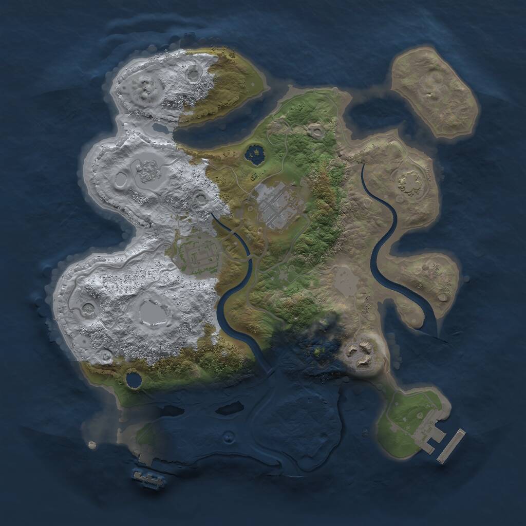 Rust Map: Procedural Map, Size: 2700, Seed: 1785758515, 9 Monuments