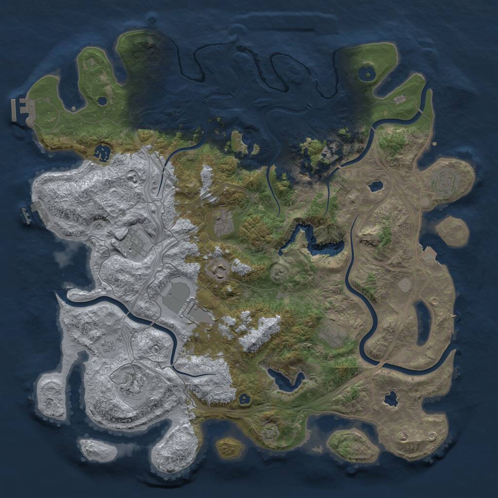 Rust Map: Procedural Map, Size: 4500, Seed: 471836542, 15 Monuments