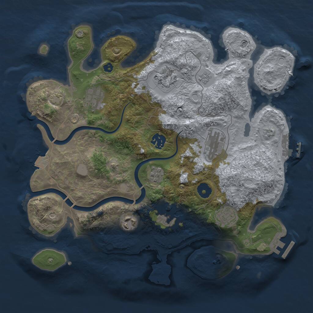 Rust Map: Procedural Map, Size: 3250, Seed: 1451116171, 14 Monuments
