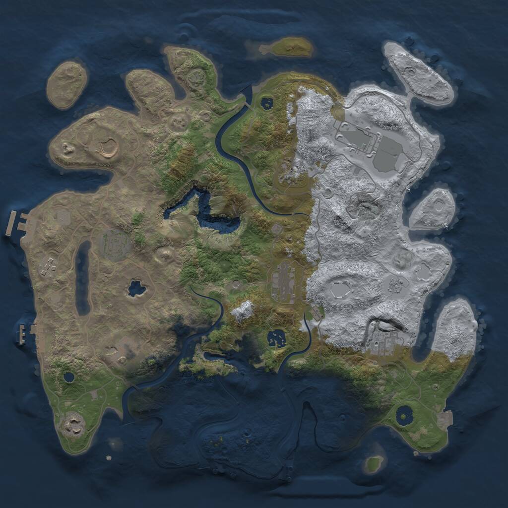 Rust Map: Procedural Map, Size: 4000, Seed: 104908595, 16 Monuments