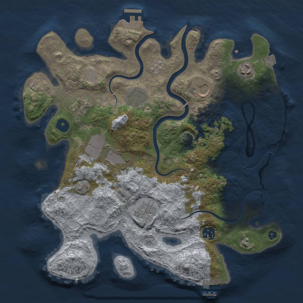 Rust Map: Procedural Map, Size: 3500, Seed: 502363501, 14 Monuments