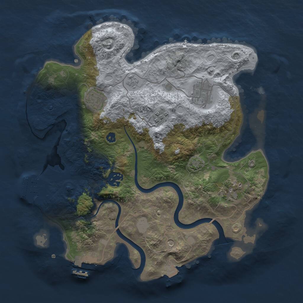 Rust Map: Procedural Map, Size: 3000, Seed: 1450990211, 11 Monuments