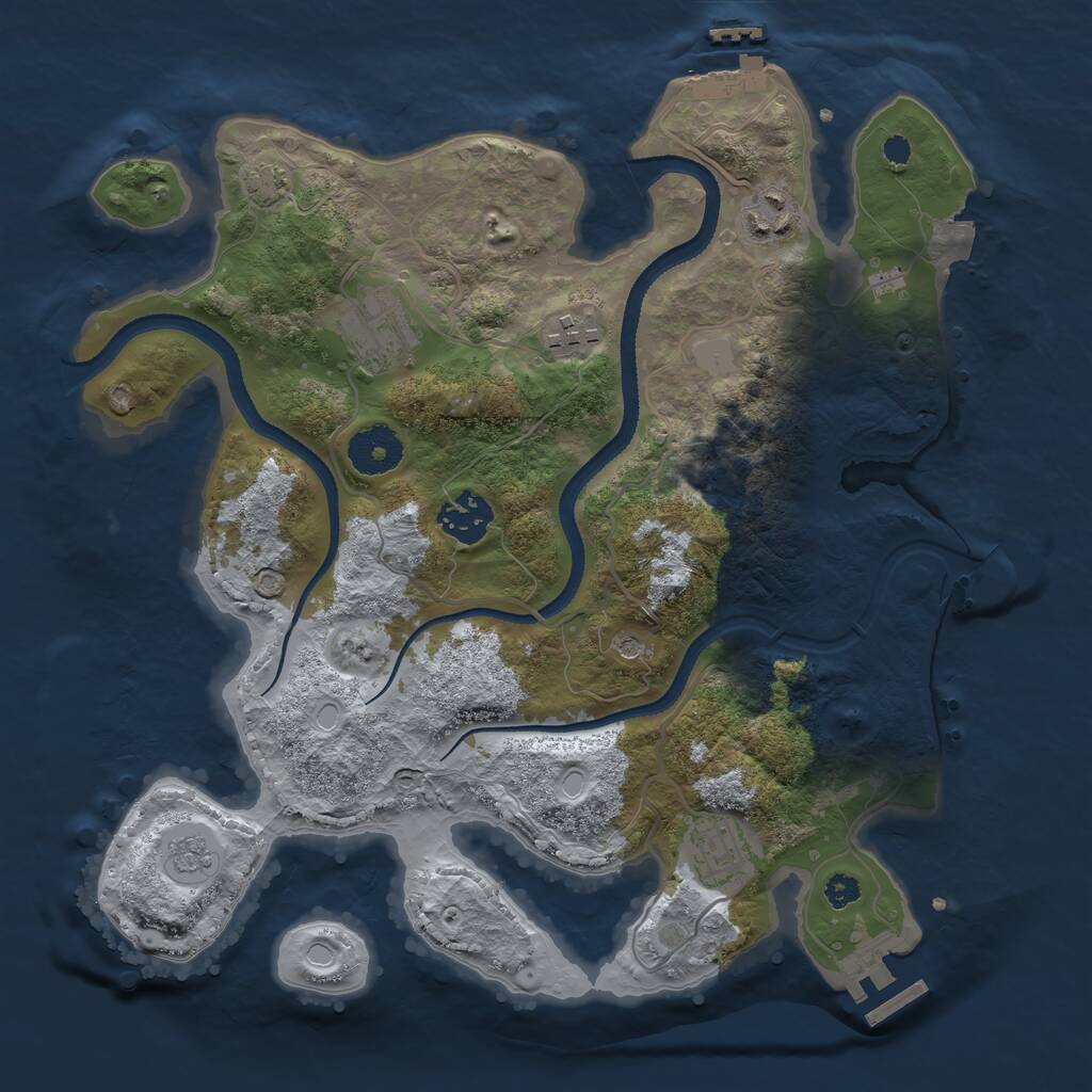 Rust Map: Procedural Map, Size: 3200, Seed: 1774081715, 11 Monuments