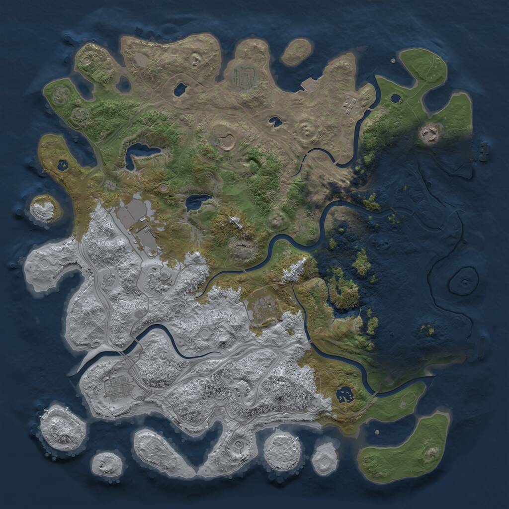 Rust Map: Procedural Map, Size: 4500, Seed: 1774081715, 15 Monuments