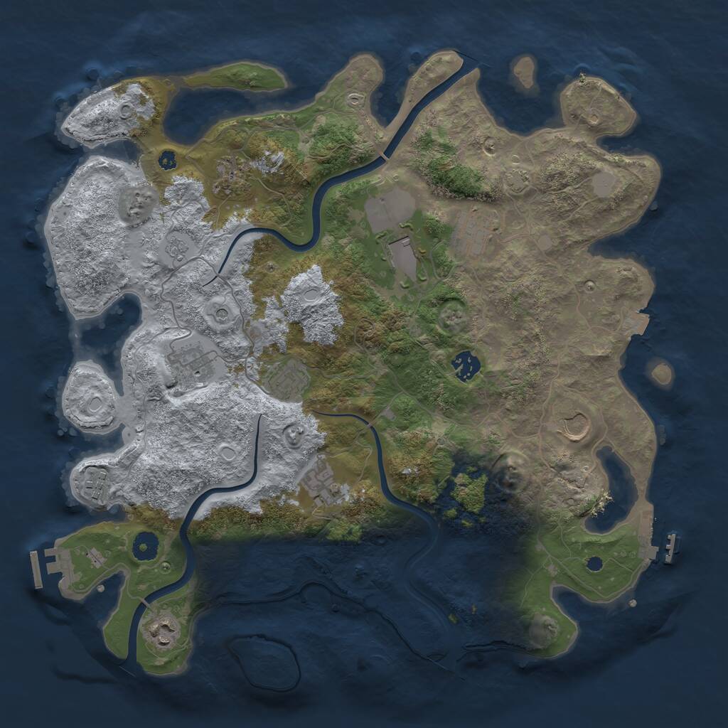 Rust Map: Procedural Map, Size: 3900, Seed: 428843154, 16 Monuments
