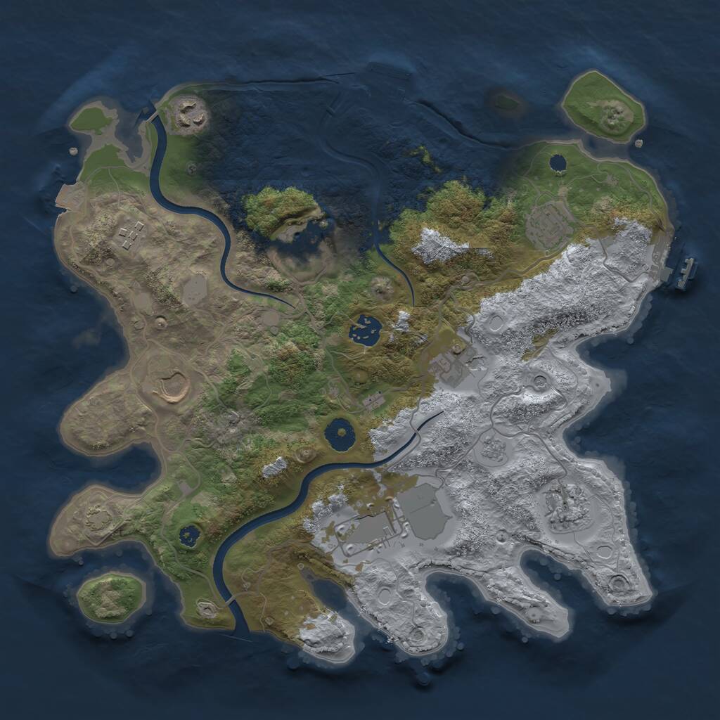 Rust Map: Procedural Map, Size: 3500, Seed: 848213, 15 Monuments